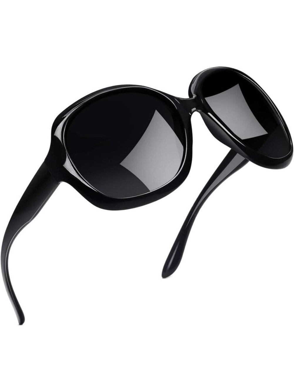 Women's Black Polarized UV Protection Sun Glasses Trendy Big Wide Shades Driving